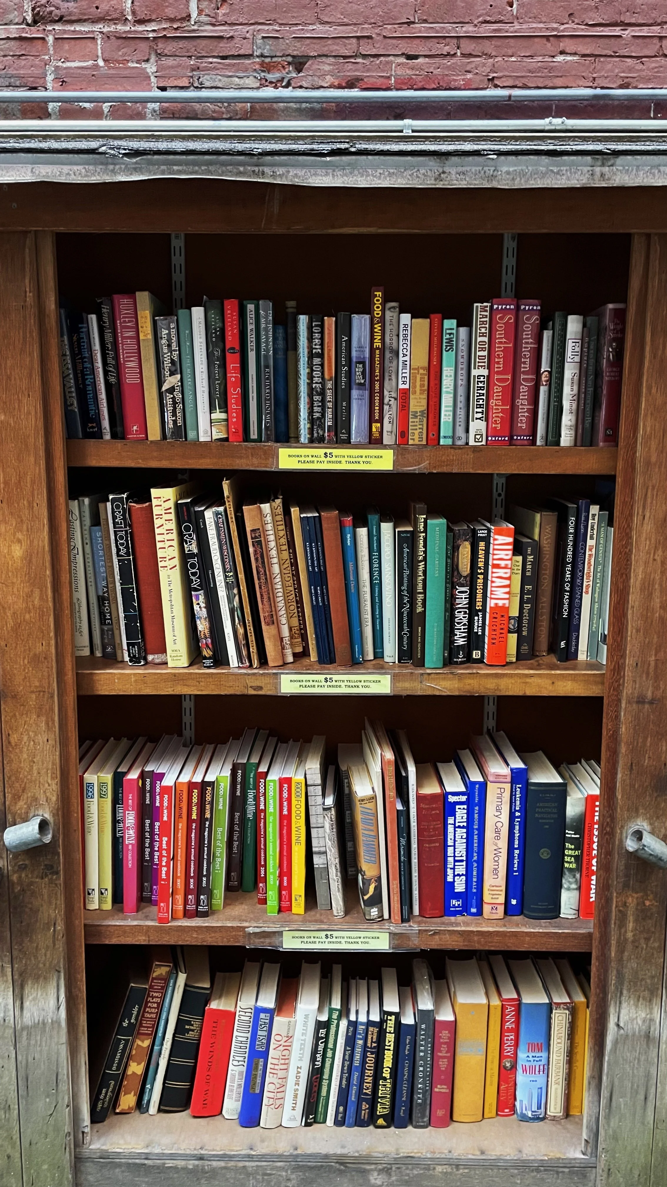 A colorful section of the outdoor book lot.